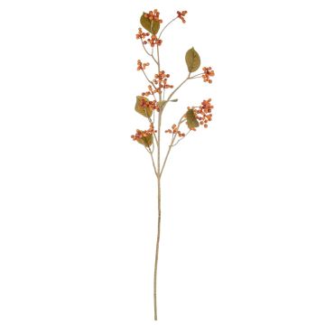 Artificial branch Gaultheria TSELOTE with fruits, dry look, orange, 31"/80cm