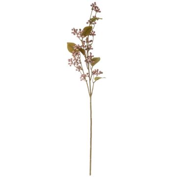 Artificial branch Gaultheria TSELOTE with fruits, dry look, dusky pink, 31"/80cm