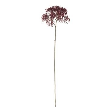 Artificial snowball VARINKA with buds, dry look, burgundy red, 22"/55cm