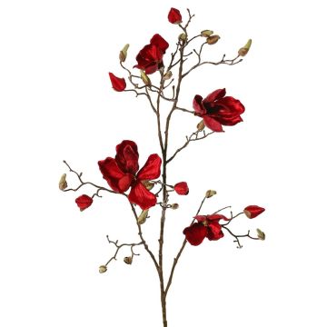 Velvet magnolia branch JACKA, red, 3ft/105cm