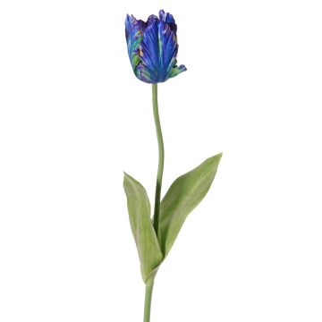 Artificial flower Parrot tulip UAKARI, blue-green, 26"/65cm, Ø2.4"/6cm