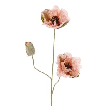 Decorative poppy MODLING, pink, 30"/75cm, Ø4.7"/12cm