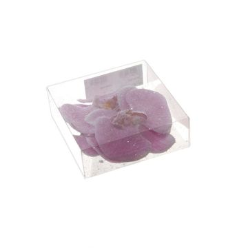 Decorative flower Phalaenopsis orchid ZIKICA with clip, 4 pieces, lilac, 1.6"x3.1"/4x8cm