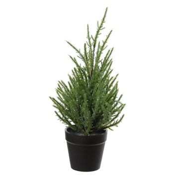 Artificial fir tree BROSENA in decorative pot, with glitter, 12"/30cm