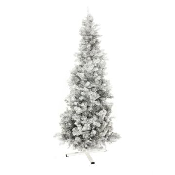 Artificial Christmas tree CHRISTOBAL, metallic-silver, 7ft/210 cm, Ø 31"/80 cm