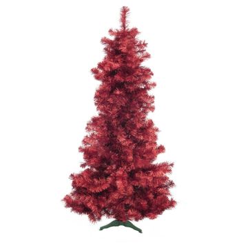 Artificial Christmas tree CHRISTOBAL, metallic-red, 7ft/210 cm, Ø 31"/80 cm