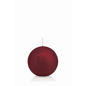 Ball wax candle MAEVA, bordeaux, Ø2.8"/7cm, 16h - Made in Germany