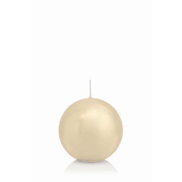 Ball wax candle MAEVA, cream, Ø2.8"/7cm, 16h - Made in Germany