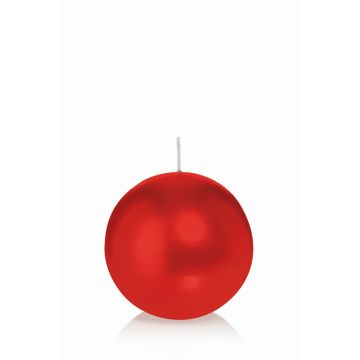 Ball wax candle MAEVA, red, Ø3.1"/8cm, 25h - Made in Germany