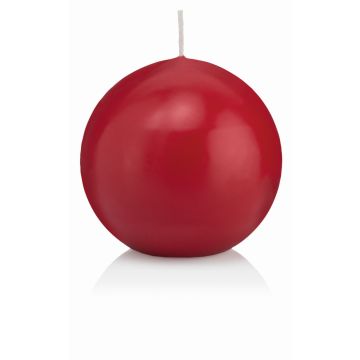 Ball wax candle MAEVA, dark red, Ø3.1"/8cm, 25h - Made in Germany