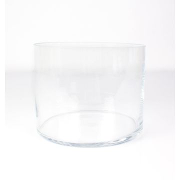 Cylindrical candle glass SANSA EARTH, clear, 6"/15cm, Ø7.3"/18,5cm