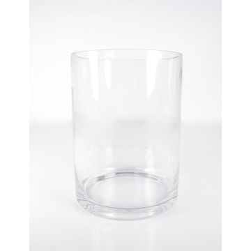 Cylindrical flower vase SANSA EARTH, glass, clear, 10"/25cm, Ø7.3"/18,5cm