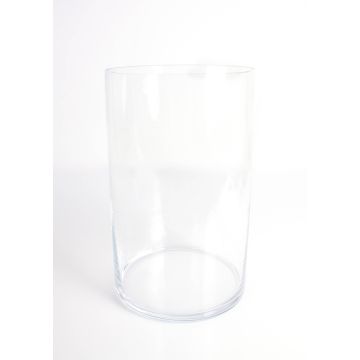 Cylindrical flower vase SANSA EARTH, glass, clear, 12"/30cm, Ø7.3"/18,5cm