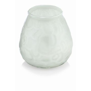 Candle holder MAYELA with wax, white, 4.1"/10,5cm, Ø4"/10cm, 48h