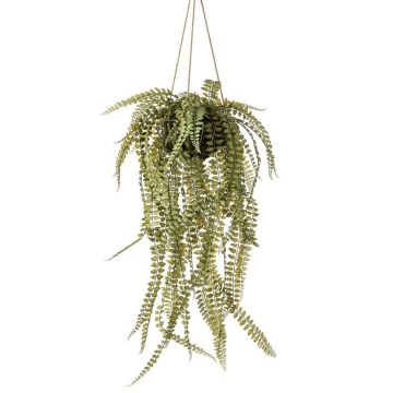 Artificial Hanging basket with maidenhair fern SAMIEL, green, 3ft/95cm, Ø 22"/55cm