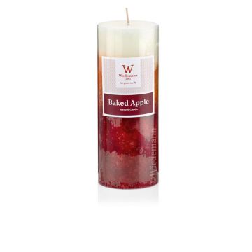 Pillar candle ASTRID with fragrance, Baked Apple, dark red, 5.1"/13cm, Ø2.7"/6,8cm, 60h