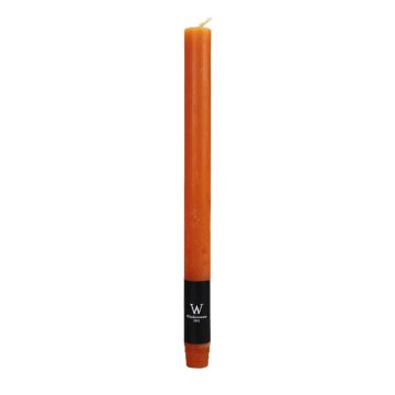 Candle AURORA for candlestick, orange, 11"/27cm, Ø0.9"/2,2cm, 10h - Made in Germany