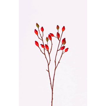 Artificial Dog rose spray EDITH, with fruits, red, 20"/50cm