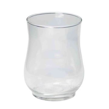 Decorative candle holder LISA, glass, clear, 5"/13cm, Ø3.5"/9cm
