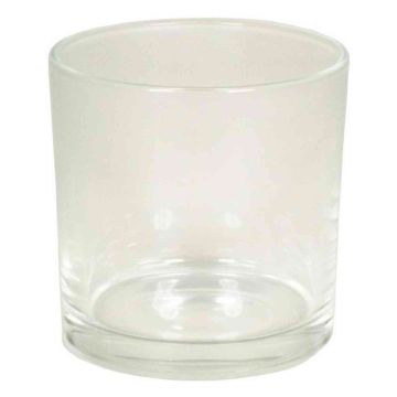 Tealight holder XXL BRIAN, glass, clear, 4"/10cm, Ø4"/10cm