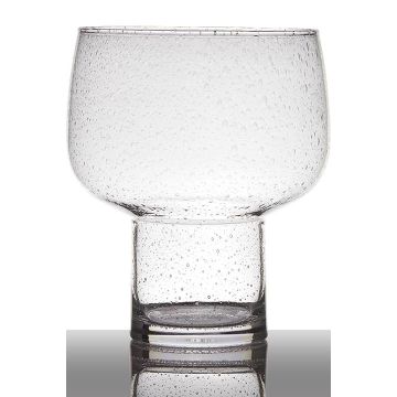 Vase with bubbles GRACIE with foot, clear, 10"/26cm, Ø9"/22cm