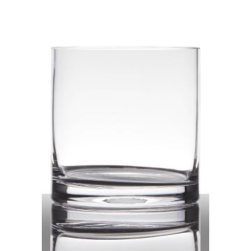 Cylindrical candle glass SANSA EARTH, clear, 6"/15cm, Ø6"/15cm