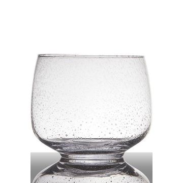 Vase with bubbles GRACIE with foot, clear, 7.3"/18,5cm, Ø9"/22cm