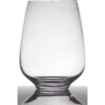 Vase with bubbles GRACIE with foot, clear, 10"/26cm, Ø7.7"/19,5cm