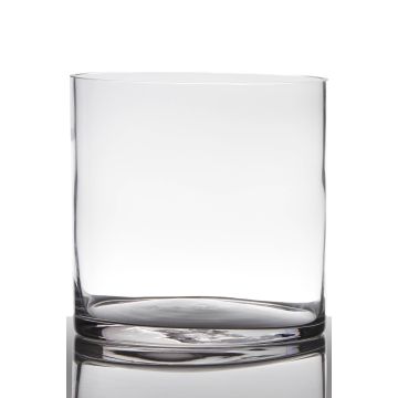 Cylindrical candle glass SANSA EARTH, clear, 7.5"/19cm, Ø7.5"/19cm