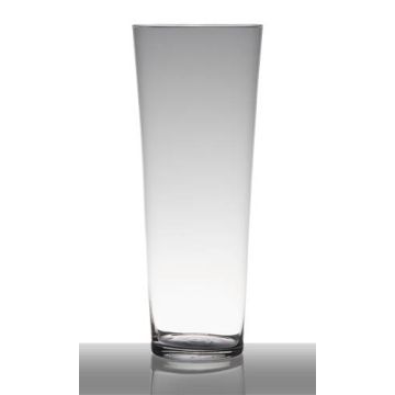 Glass vase AMNA EARTH, conical, clear, 16"/40cm, Ø6.5"/16,5cm