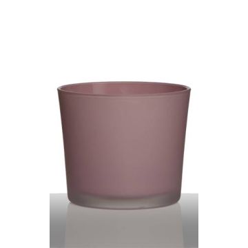 Plant pot made of glass ALENA FROST, dusky pink matt, 4.9"/12,5cm, Ø5.7"/14,5cm