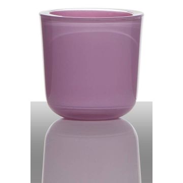 Candle glass for tea lights NICK, lilac, 3"/7,5cm, Ø3"/7,5cm