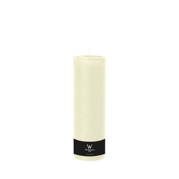 Block candle for lantern AURORA, ivory, 12"/30cm, Ø4"/10cm, 200h - Made in Germany