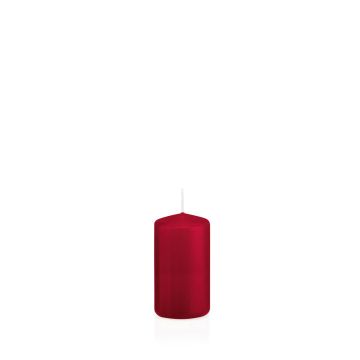 Lantern candle MAEVA, pillar, dark red, 3.1"/8cm, Ø1.6"/4cm, 12h - Made in Germany