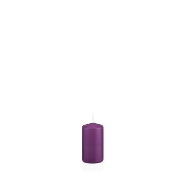 Lantern candle MAEVA, pillar, violet, 4"/10cm, Ø2"/5cm, 23h - Made in Germany