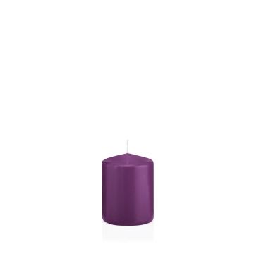 Lantern candle MAEVA, pillar, violet, 3.1"/8cm, Ø2.4"/6cm, 29h - Made in Germany