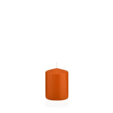 Lantern candle MAEVA, pillar, orange, 3.1"/8cm, Ø2.4"/6cm, 29h - Made in Germany