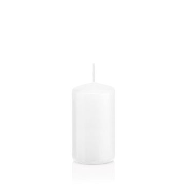 Lantern candle MAEVA, pillar, white, 4.7"/12cm, Ø2.4"/6cm, 40h - Made in Germany