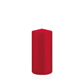 Lantern candle MAEVA, pillar, ruby red, 6"/15cm, Ø2.8"/7cm, 63h - Made in Germany