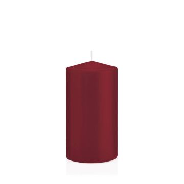 Lantern candle MAEVA, pillar, bordeaux, 6"/15cm, Ø3.1"/8cm, 69h - Made in Germany