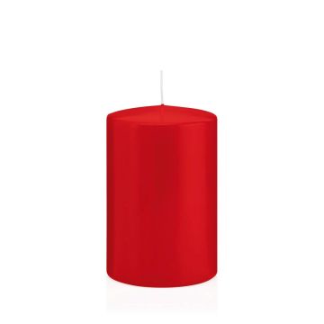 Lantern candle MAEVA, pillar, red, 6"/15cm, Ø4"/10cm, 113h - Made in Germany