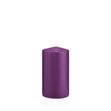 Lantern candle MAEVA, pillar, violet, 5"/13cm, Ø2.8"/7cm, 52h - Made in Germany