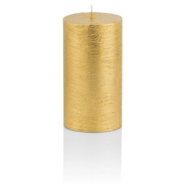 Festive candle MATHILDA, gold, 3.5"/9cm, Ø2.3"/5,8cm, 33h - Made in Germany