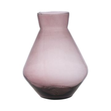 Glass flower vase RAMUNDA, recycled, violet-clear, 30cm, Ø25cm