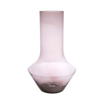 Glass flower vase ENEDINA, recycled, violet-clear, 30cm, Ø19cm