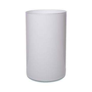 Cylindrical glass vase SANYA EARTH, white, 30cm, Ø16cm