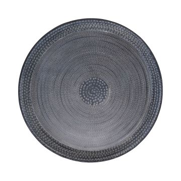 Round plate SOLANYI made of metal, patterned, black, Ø63,5cm