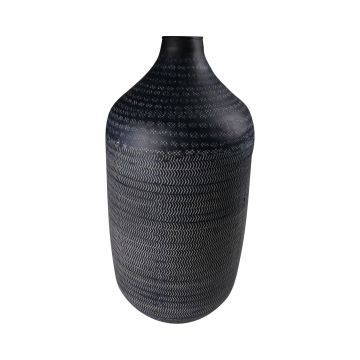 Bottle vase SOLANYI made of metal, black, 45,5cm, Ø22cm