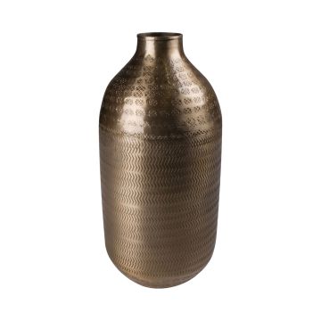 Bottle vase SOLANYI made of metal, patterned, gold, 33cm, Ø15cm