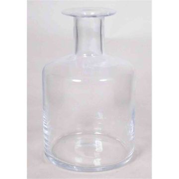 Transparent bottle JUNELA, glass, 11"/28cm, Ø6.7"/17cm